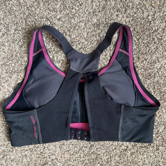 Under Armour High Impact Heatgear Armour Sports Bra, Size 34C, Black & Pink - Picture 6 of 9